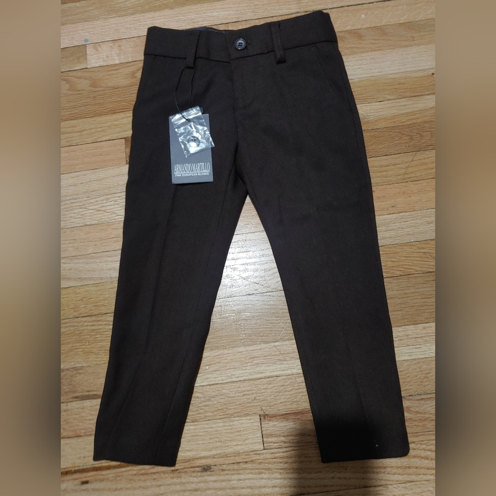 Armando Martillo Toddler Boy Brown Dress Pants /NWT / Size 3